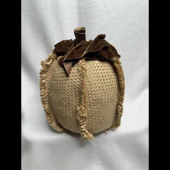 Fall Autum Boho Burlap And Velvet Pumpkin Pillows Set Of 4 - Picture 3 of 9